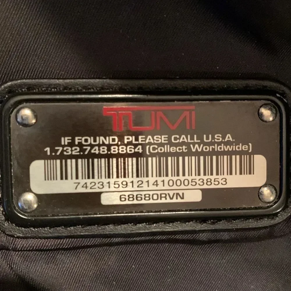 Tumi Virtue Courage Laptop Computer Backpack Navy/Black Leather Trim – Used